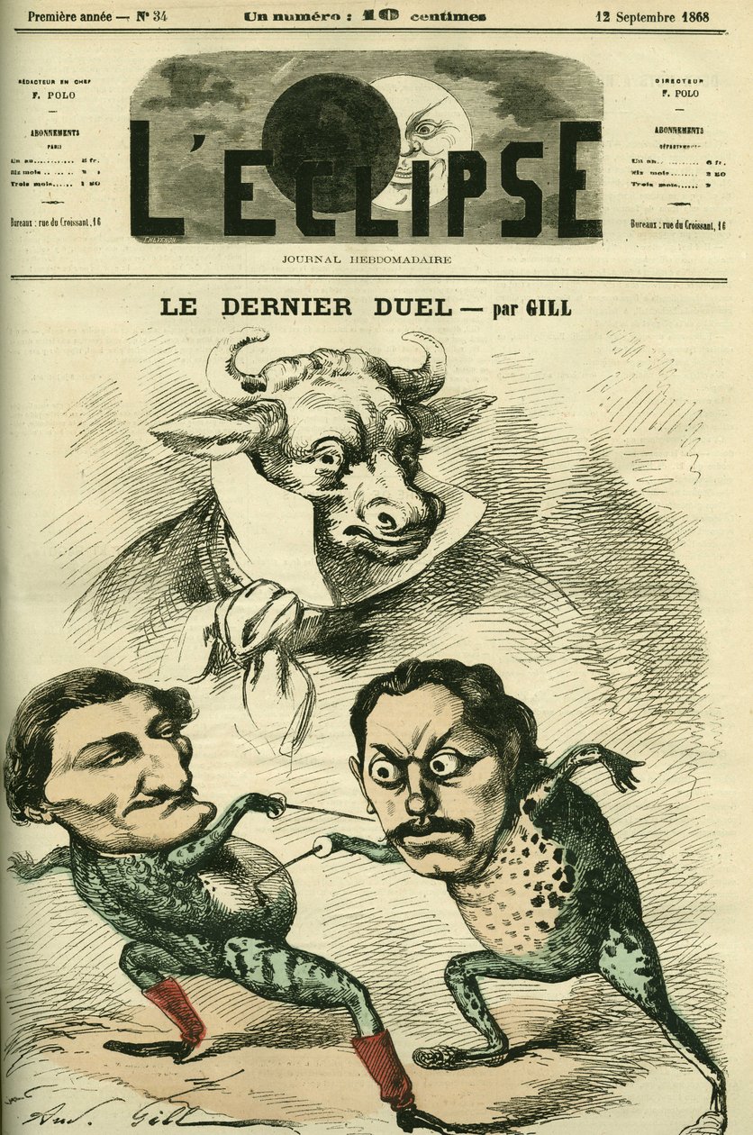 The Last Duel, Lissagaray and Granier de Cassagnac by Andre Gill