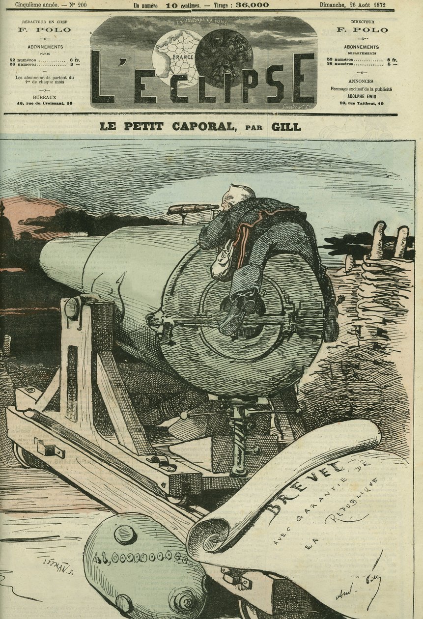The little corporal, Adolphe Thiers (1797-1877), French historian and statesman. Cover in 