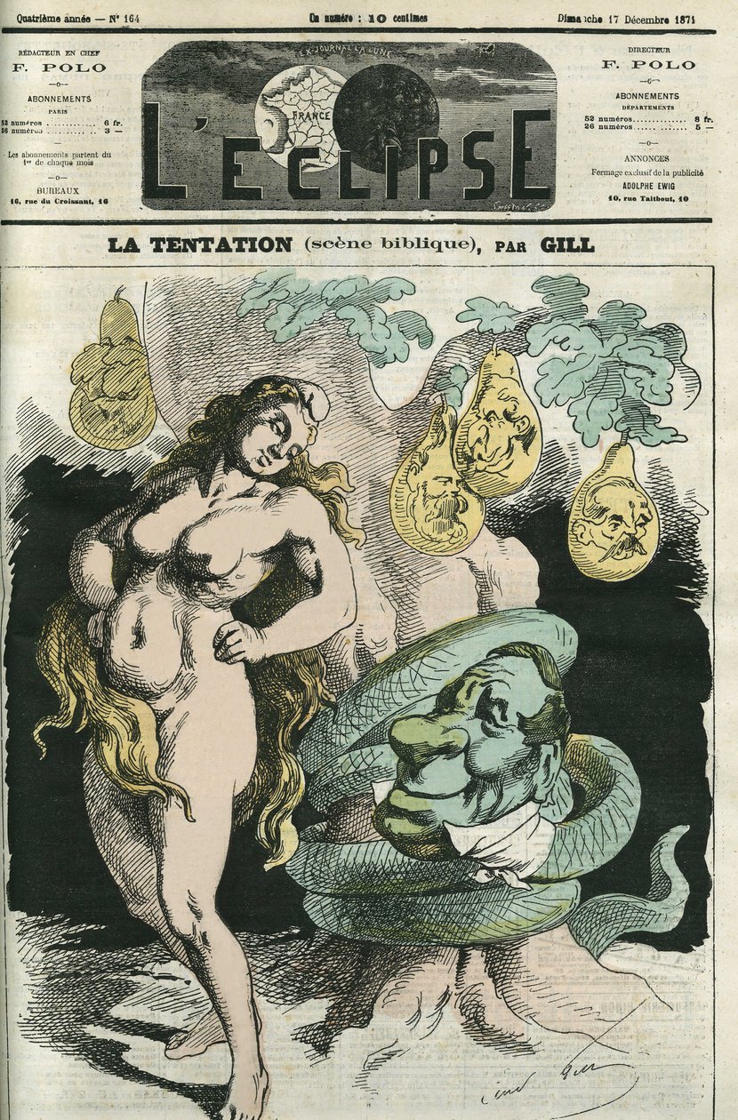 The temptation, the Republic-Eve tempted by the Orleans-Snake. Cover in 