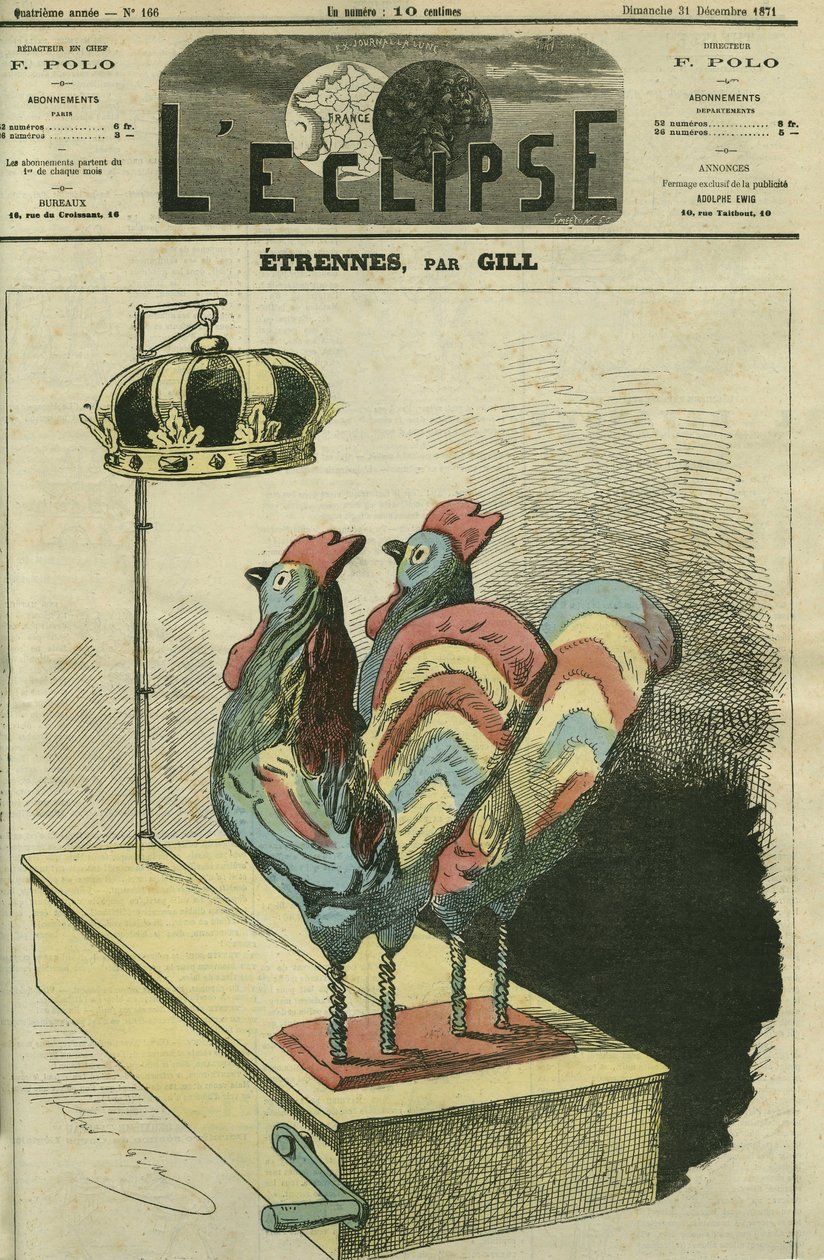The Two Cocks are Crowns. Cover in L