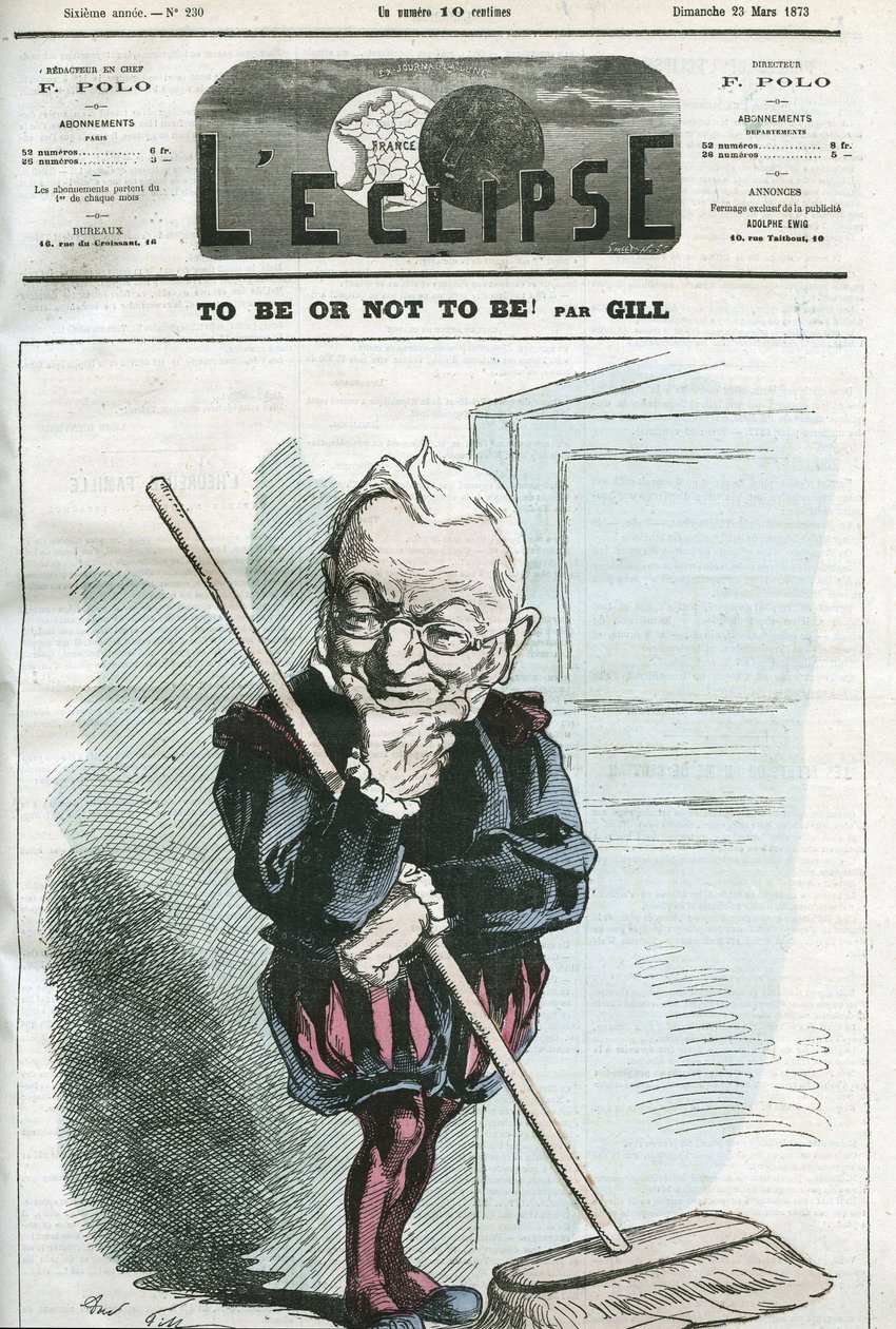 To Be or Not to Be, Cartoon by Adolphe Thiers (1797-1877), French Statesman. Cover in L