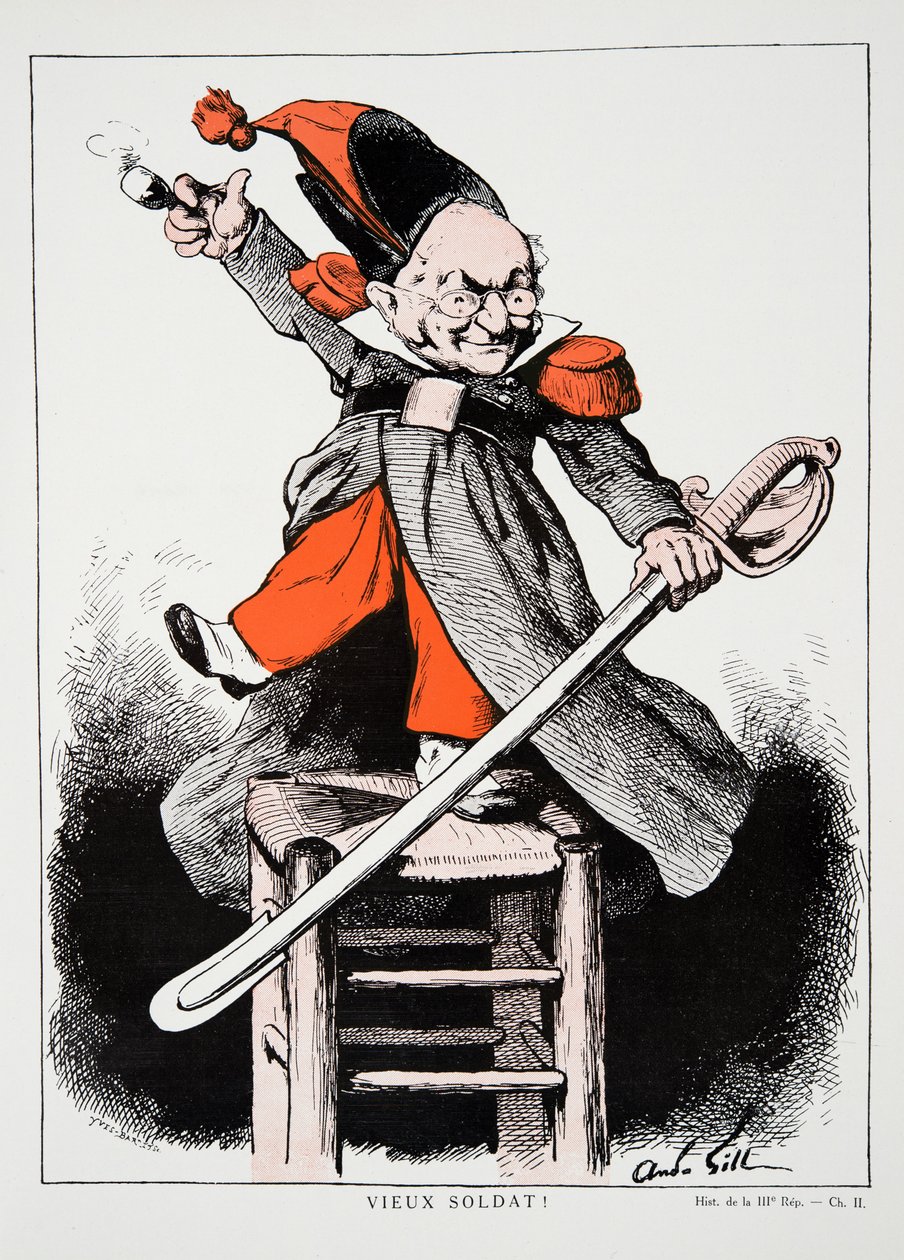 Old Soldier!, from History of the Third Republic, Vol. I, Political History, pub.1933 by Andre Gill