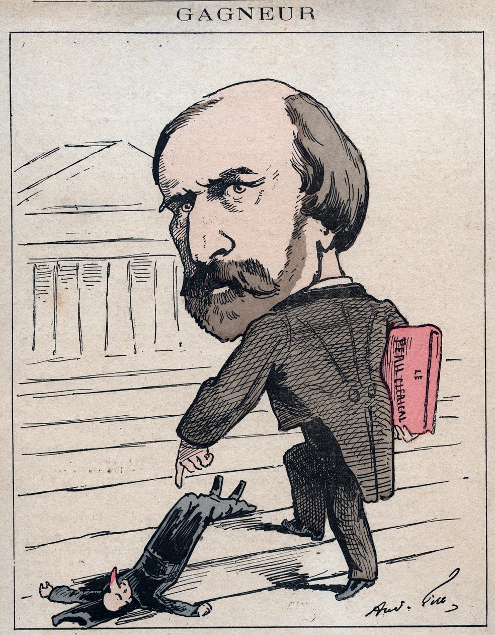 Wladimir Gagneur, Fourierist and Socialist Economist, Deputy of the Jura (1873) (Cartoon by Andre Gill in Les Hommes d