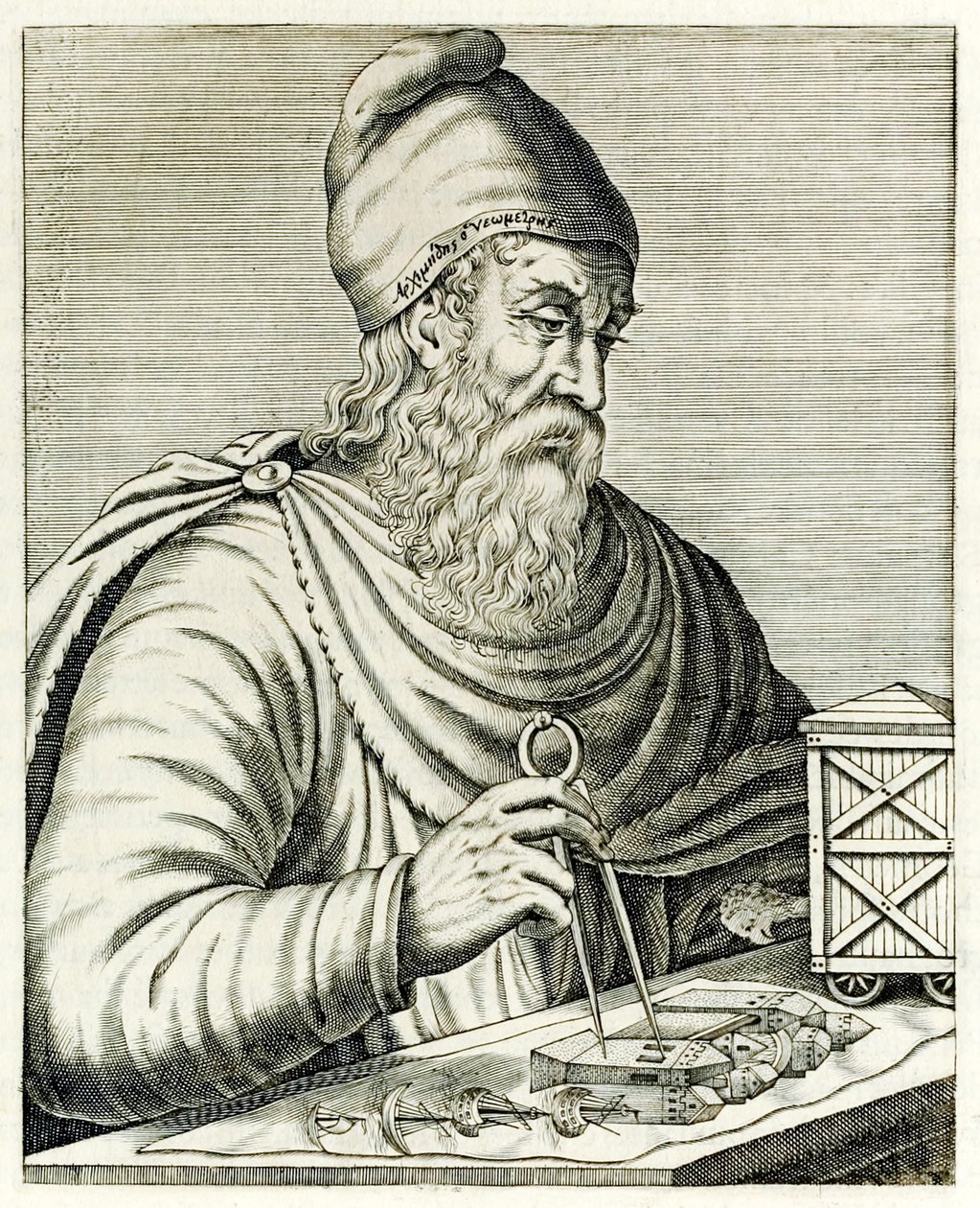 Archimedes of Syracuse from True Portraits by André Thévet