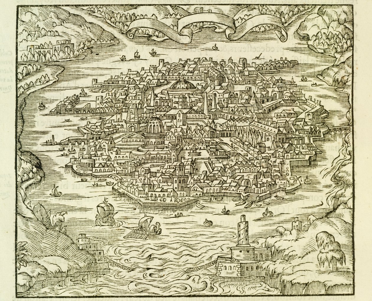 City of Quinsai, Engraving from La Cosmographie Universelle by Andre Thevet by Andre Thevet