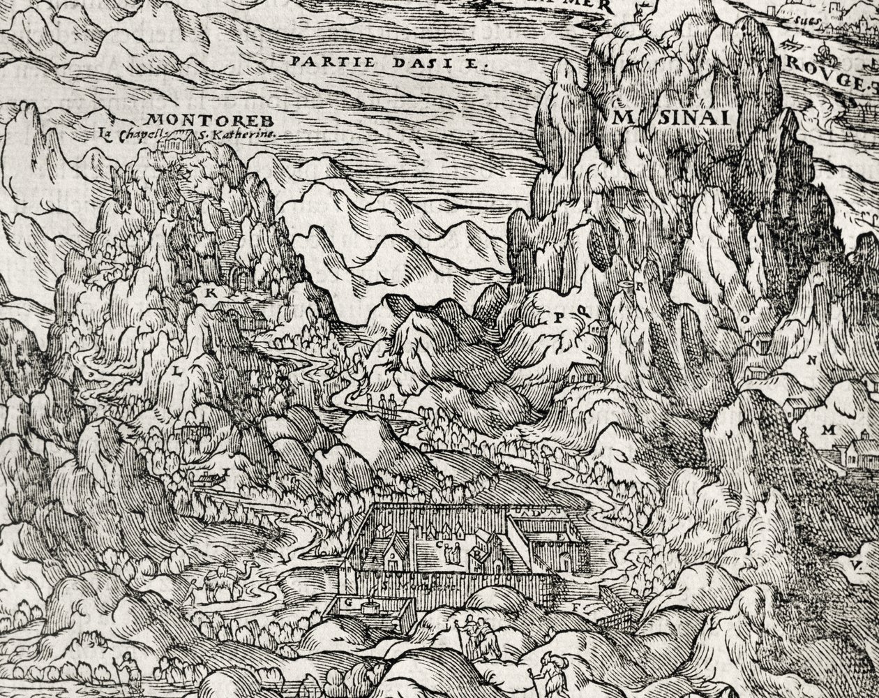 Mountainous Region of Sinai, engraving by Andre Thevet