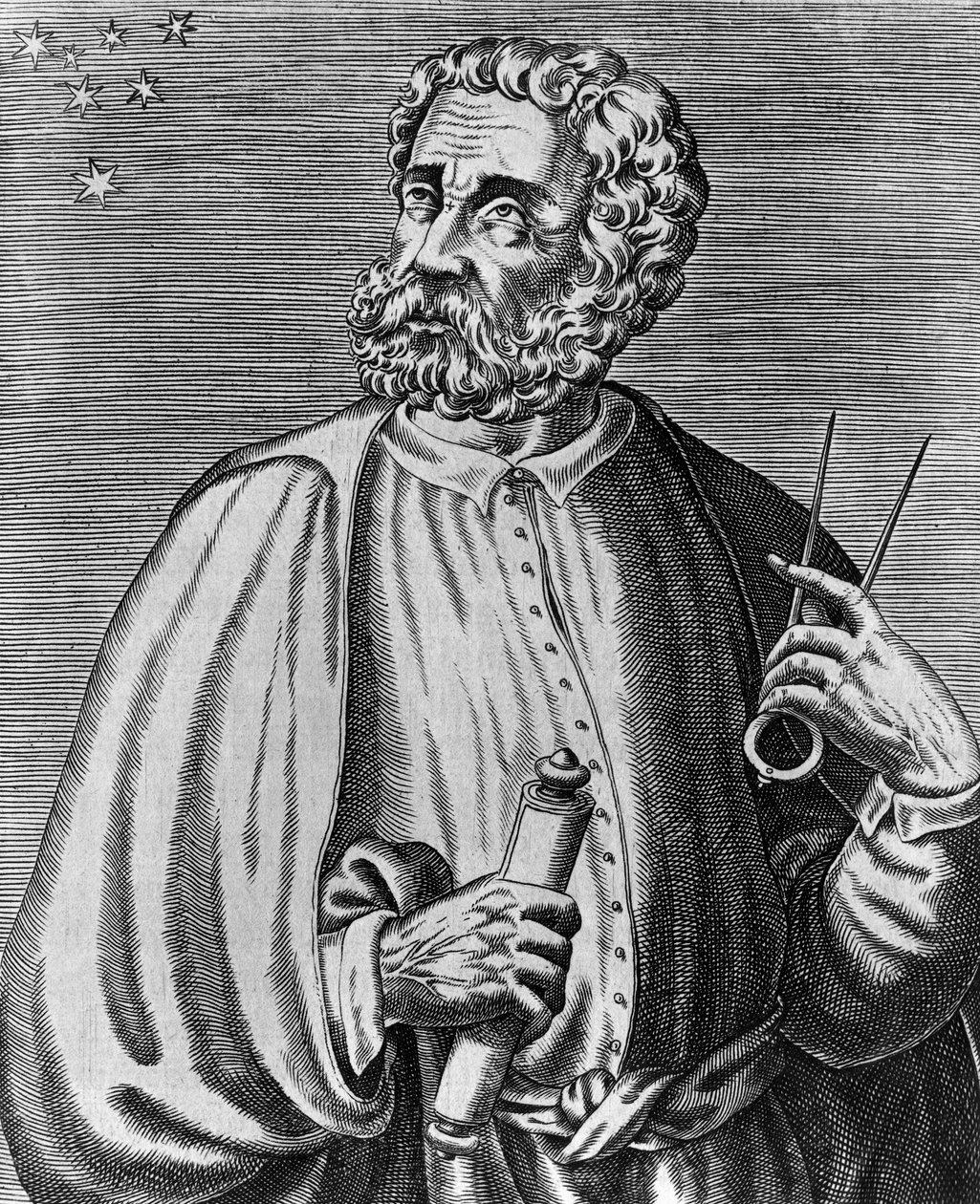 Portrait of Ferdinand Magellan, Portuguese Navigator, engraving by Andre Thevet from True Portraits and Lives of Illustrious Men by Andre Thevet