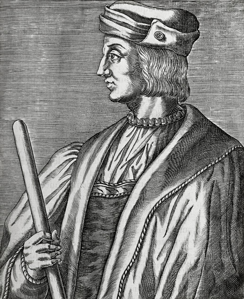 Portrait of Gaston de Foix, Duke of Nemours (1489-1516), engraving from Les Vrais pourtraits et Vies des Hommes illustres by Andre Thevet