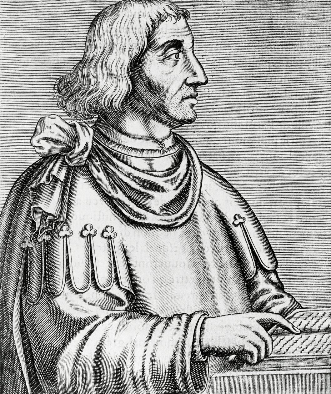 Portrait of Philippes de Commines (about 1445-about 1512), historian and diplomat, engraving from Les Vrais pourtraits et Vies des Hommes illustres by Andre Thevet