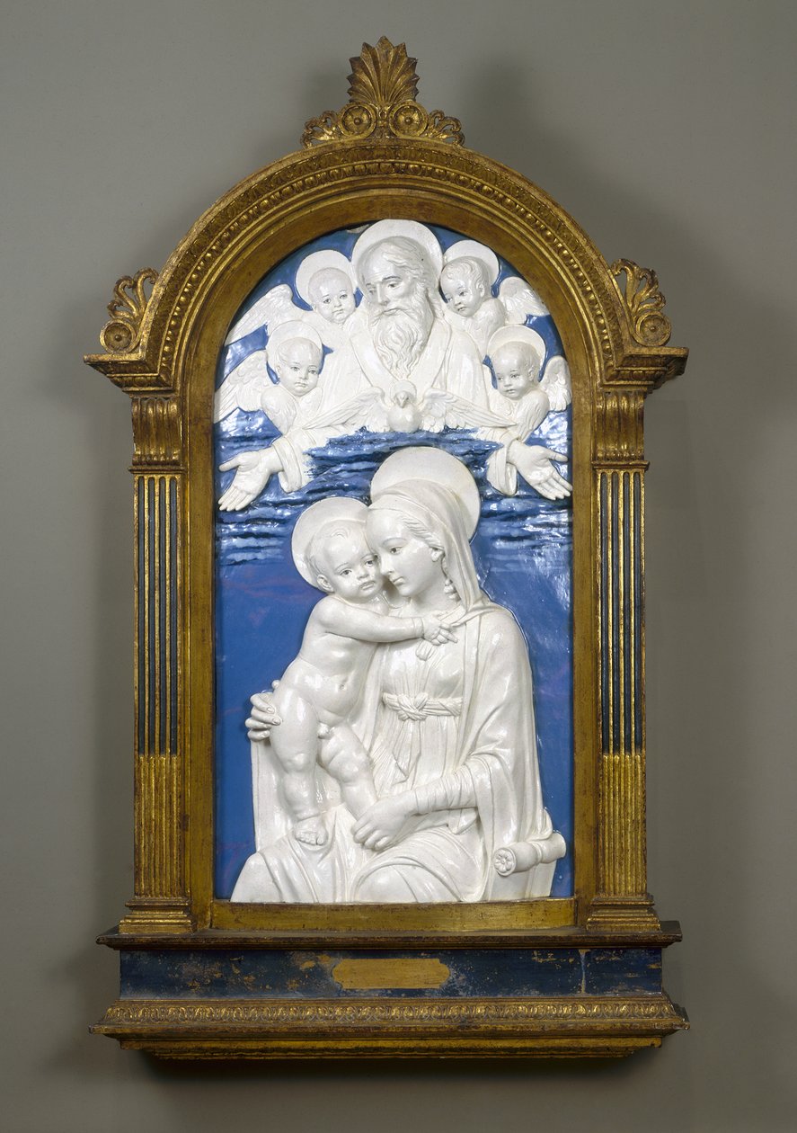 Madonna and Child with God the Father and Cherubim, 1480-90 by Andrea Della Robbia