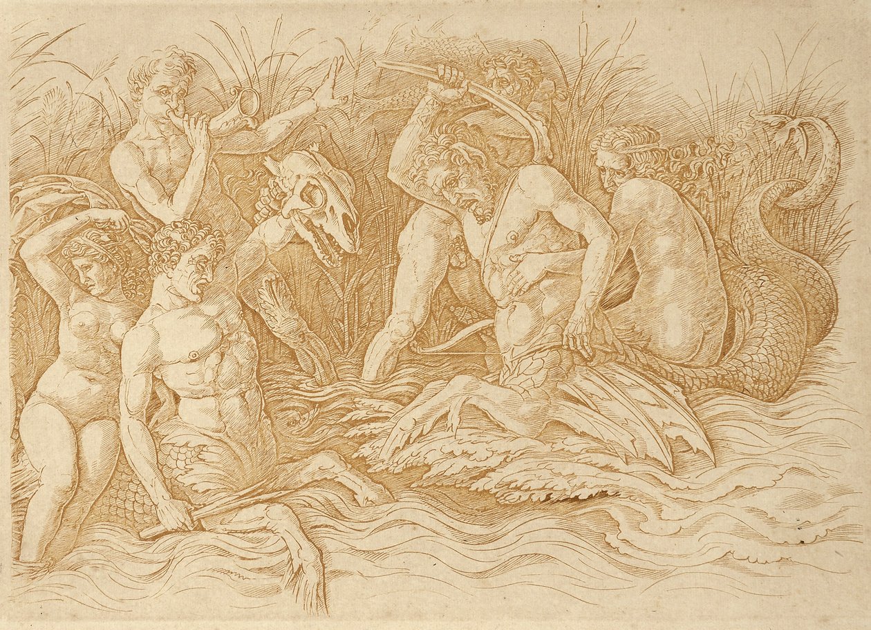 Battle of the Sea Gods by Andrea Mantegna