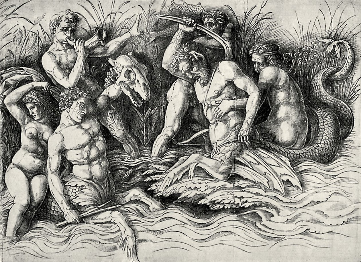 Battle of the Sea Gods by Andrea Mantegna