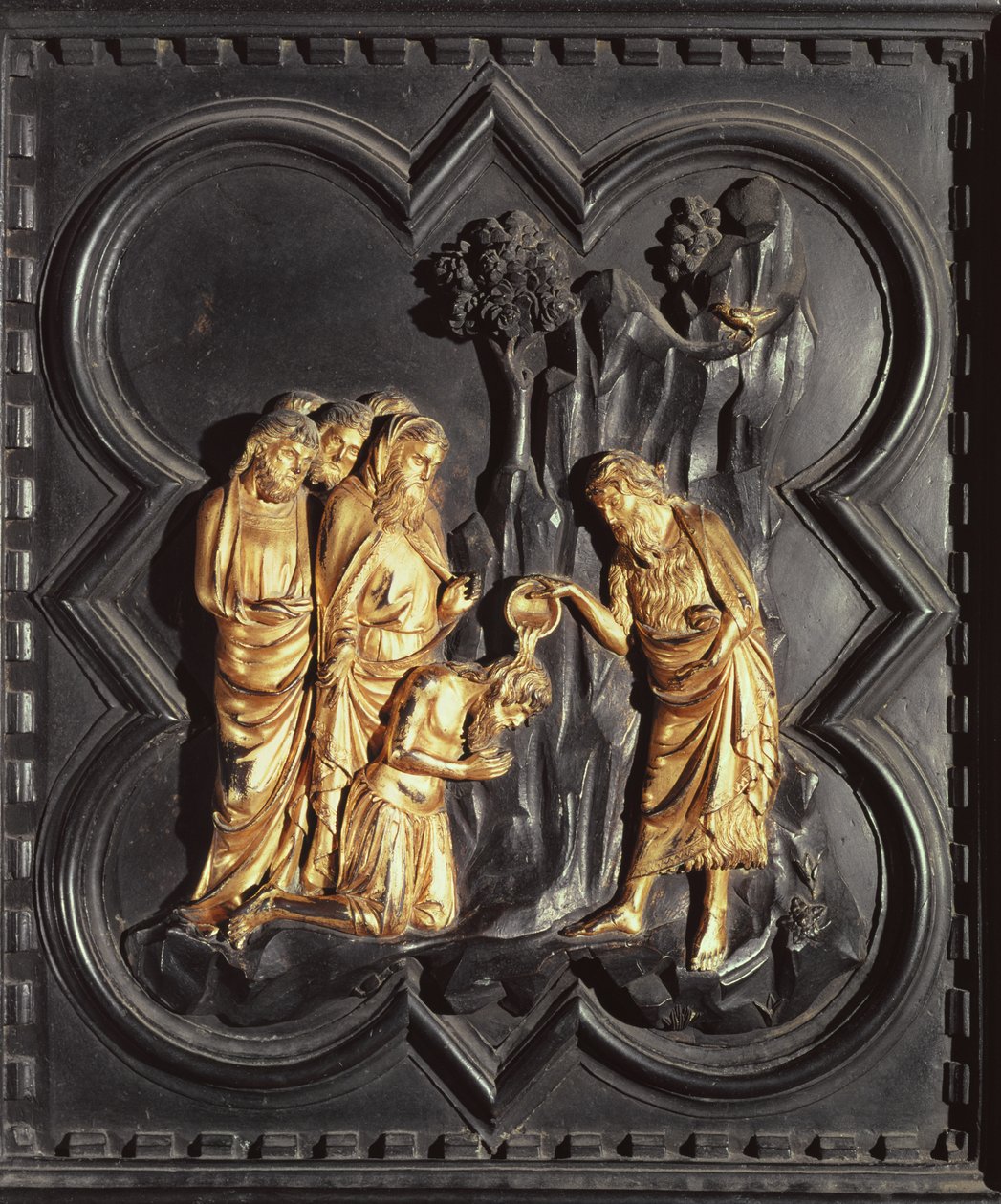 St. John the Baptist Baptising in the River Jordan, from the South Doors of the Baptistry of San Giovanni, 1336 by Andrea Pisano