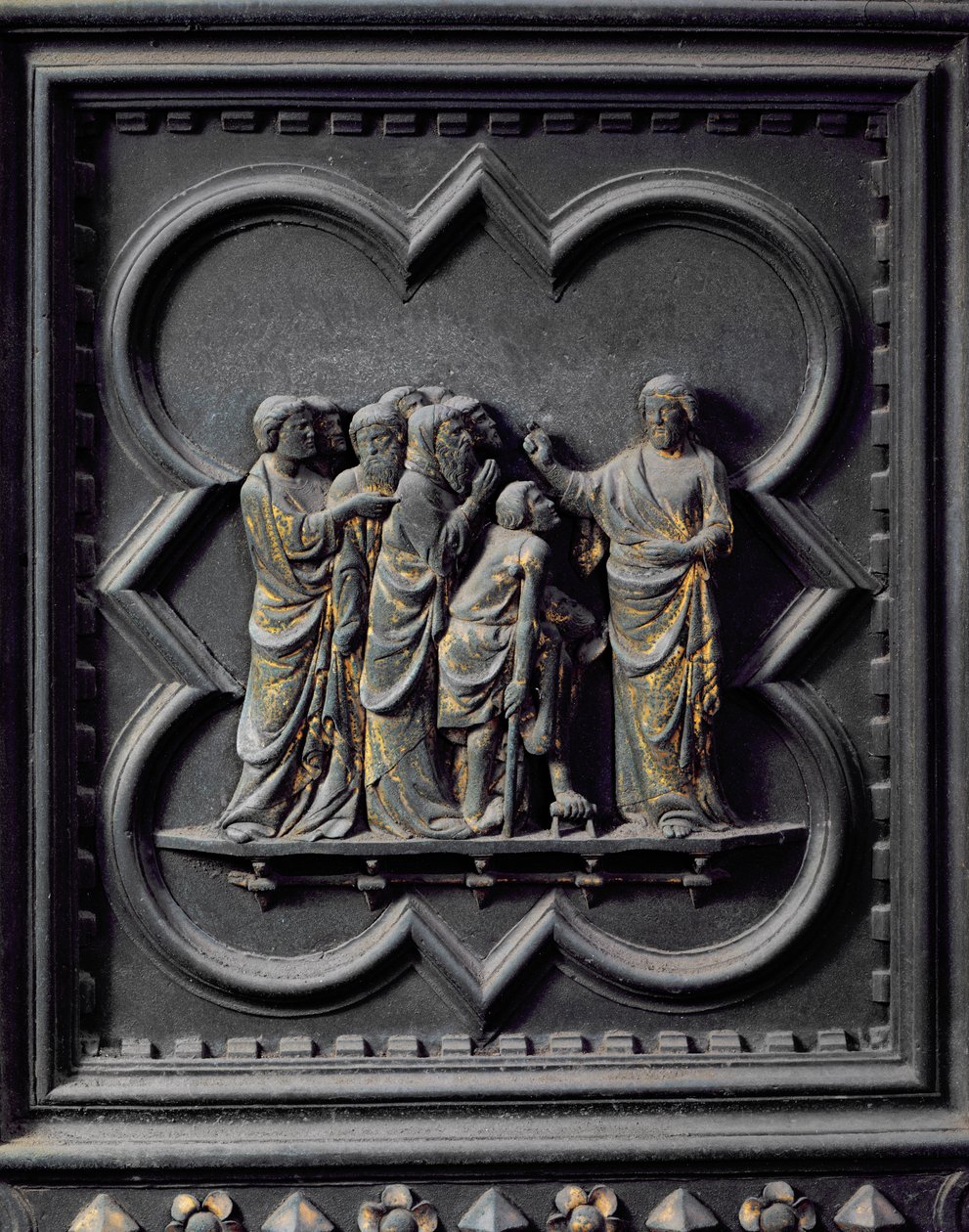 The Disciples Visit Jesus, fourteenth panel of the South Doors of the Baptistery of San Giovanni by Andrea Pisano