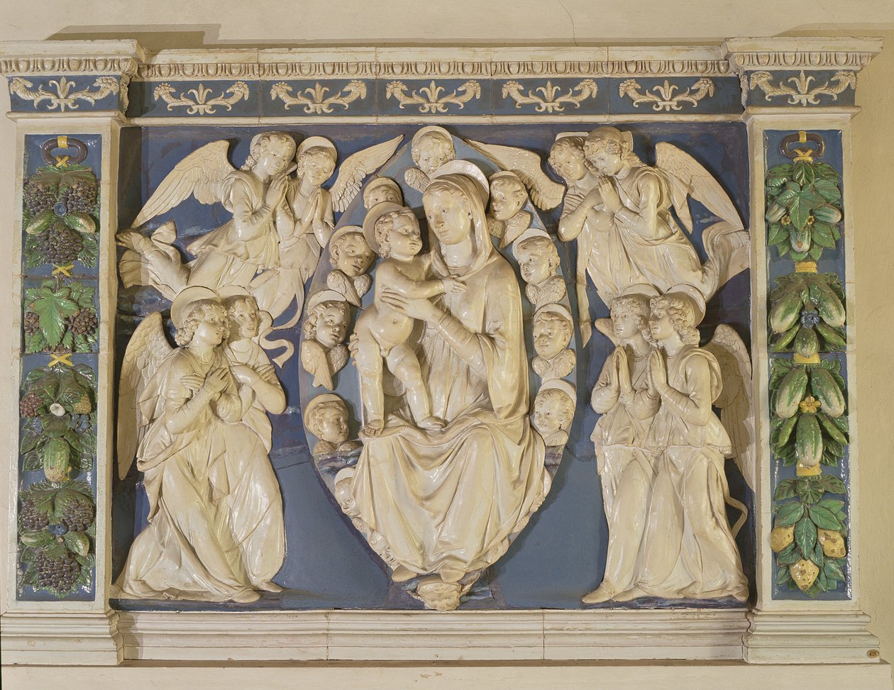 Madonna with Child with Angels by Andrea Della Robbia
