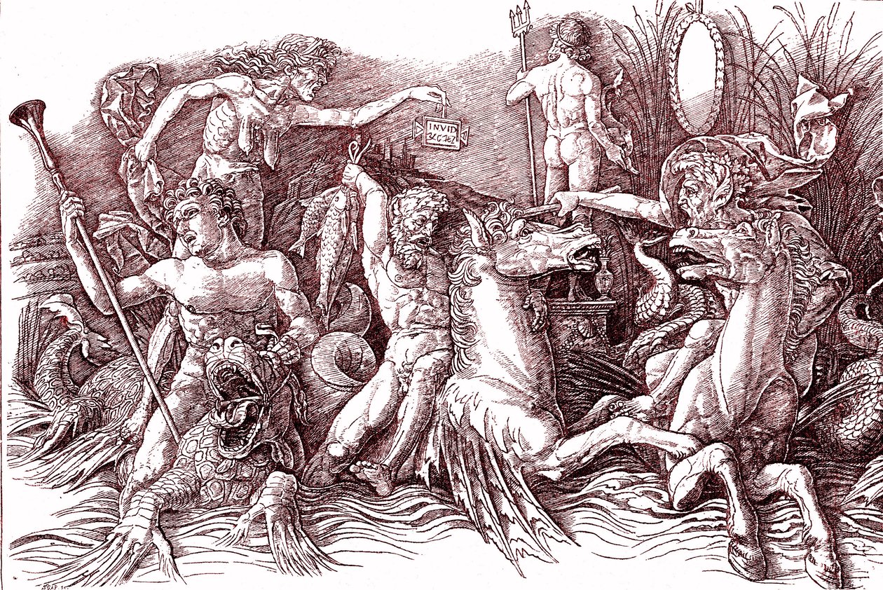 Battle of the Marine Gods (after Andrea Mantegna) by Andrea (after) Mantegna