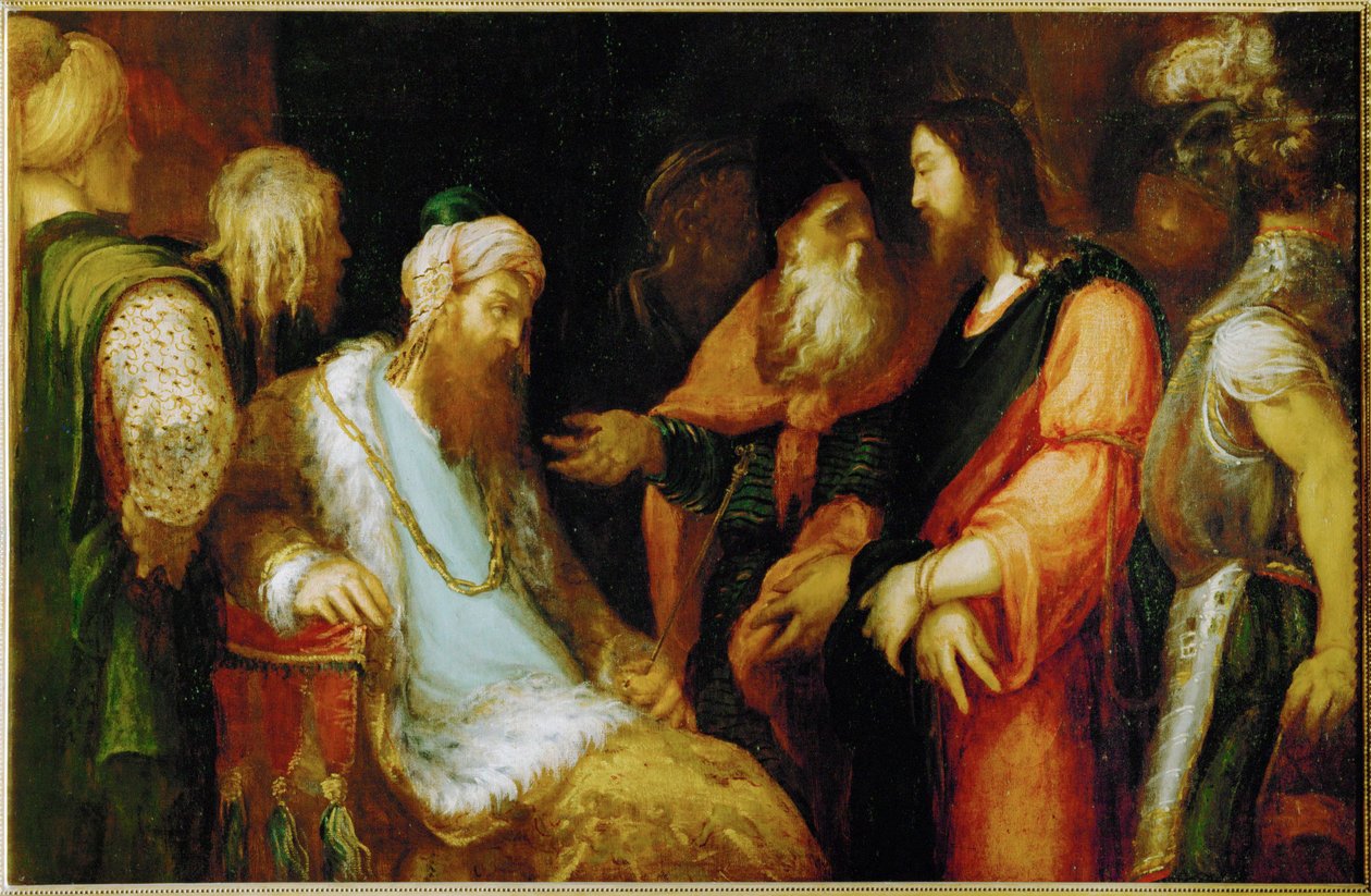 Christ before Herod by Andrea (fl.1527/30-63) Schiavone