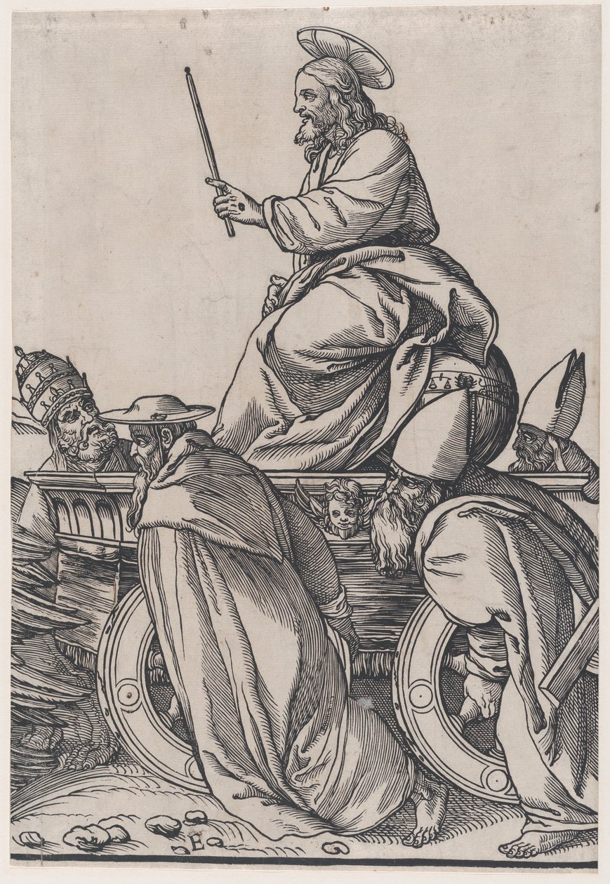 Christ riding on a triumphal cart, from The Triumph of Christ by Andrea Andreani