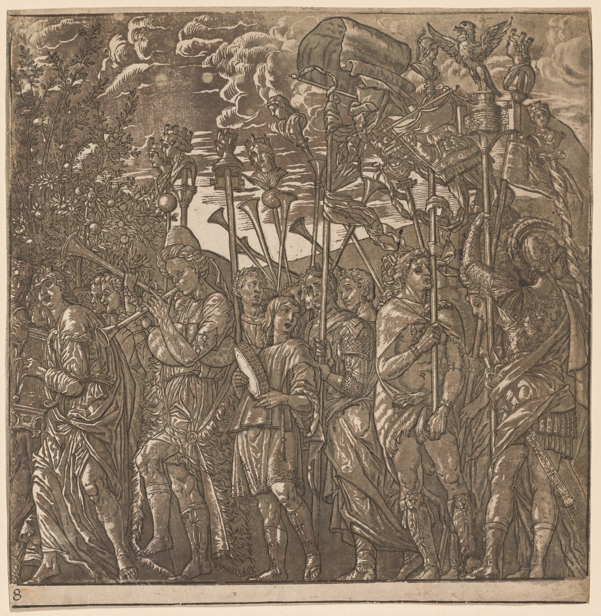 The Triumph of Julius Caesar: Soldiers Carrying Banners and Standards by Andrea Andreani