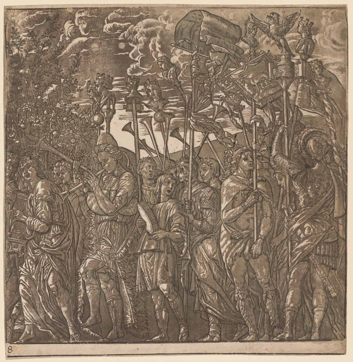 The Triumph of Julius Caesar: Soldiers Carrying Banners and Standards by Andrea Andreani