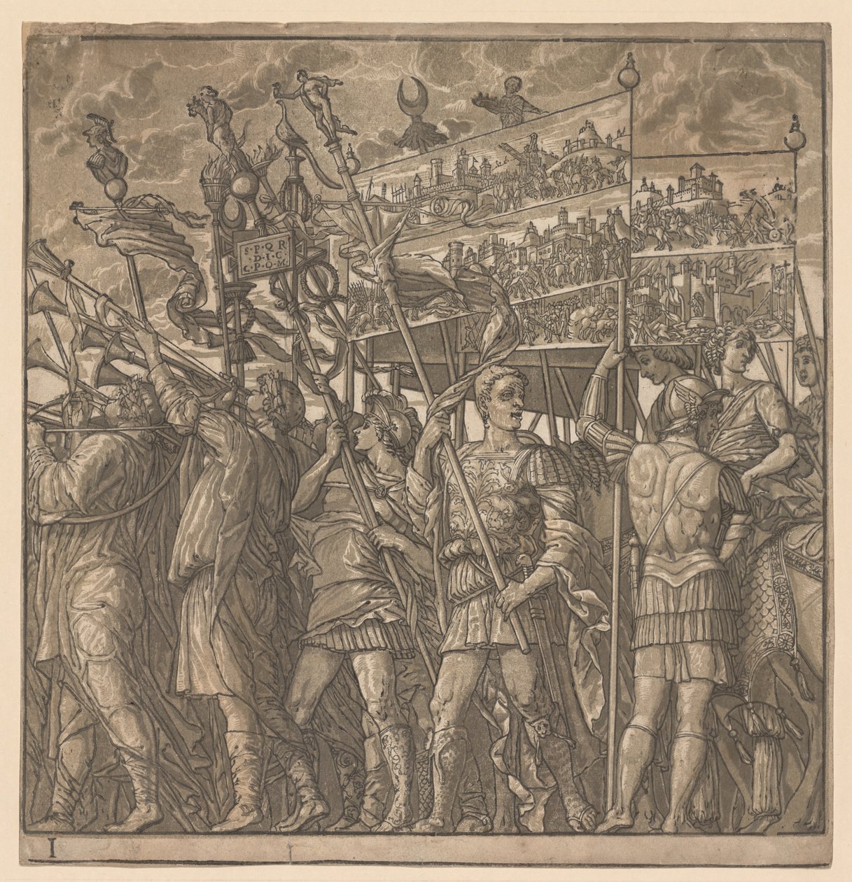 The Triumph of Julius Caesar: Soldiers Carrying the Pictures of War by Andrea Andreani