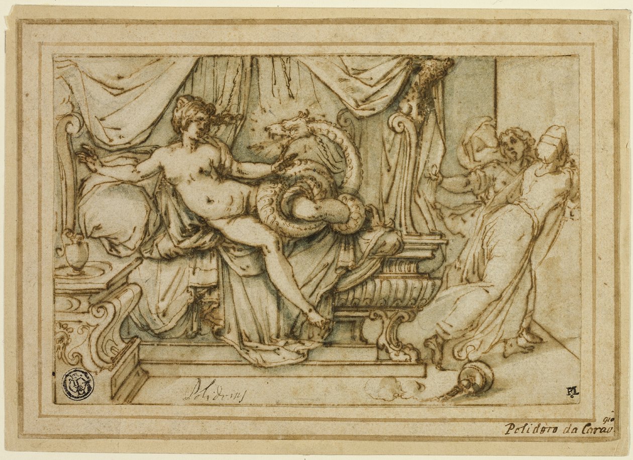 Olympias, Mother of Alexander, Visited by Zeus in the Guise of a Serpent by Andrea Boscoli