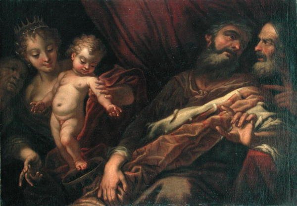 The Infant Moses Standing on the Pharaoh
