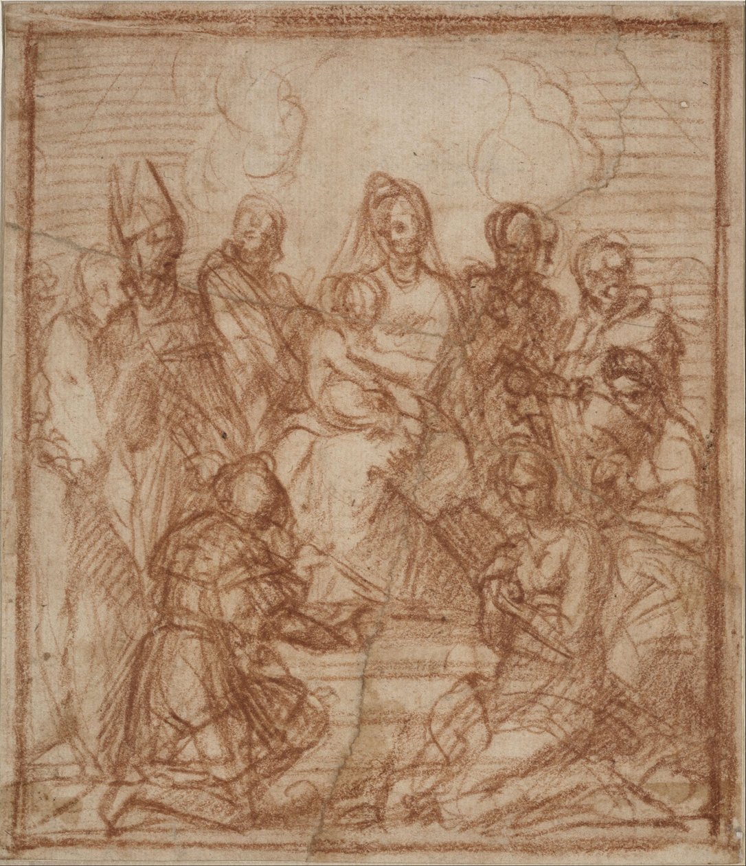 Enthroned Madonna with Child and Eight Saints (detail) by Andrea del Sarto