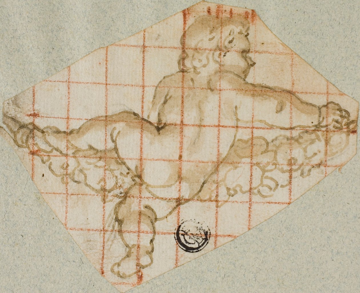 Putto with Garland by Andrea Lilio