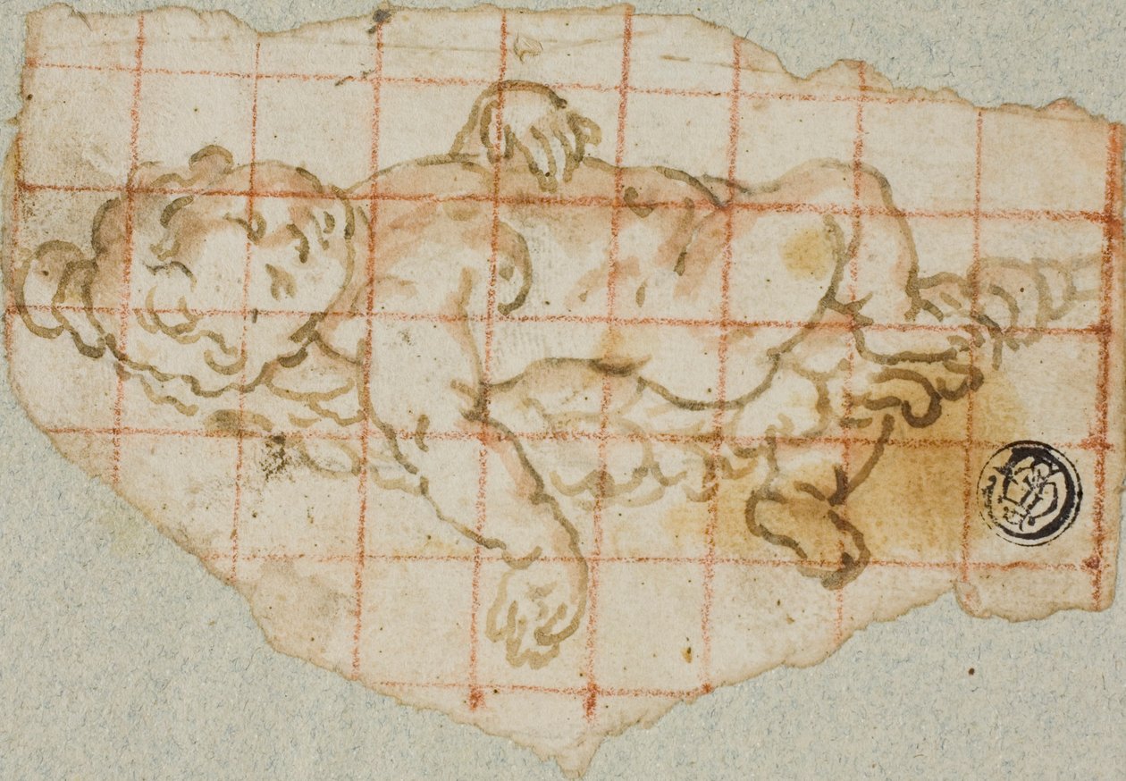 Putto with Garland by Andrea Lilio