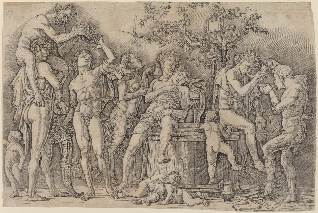 Bacchanal with a Wine Vat by Andrea Mantegna