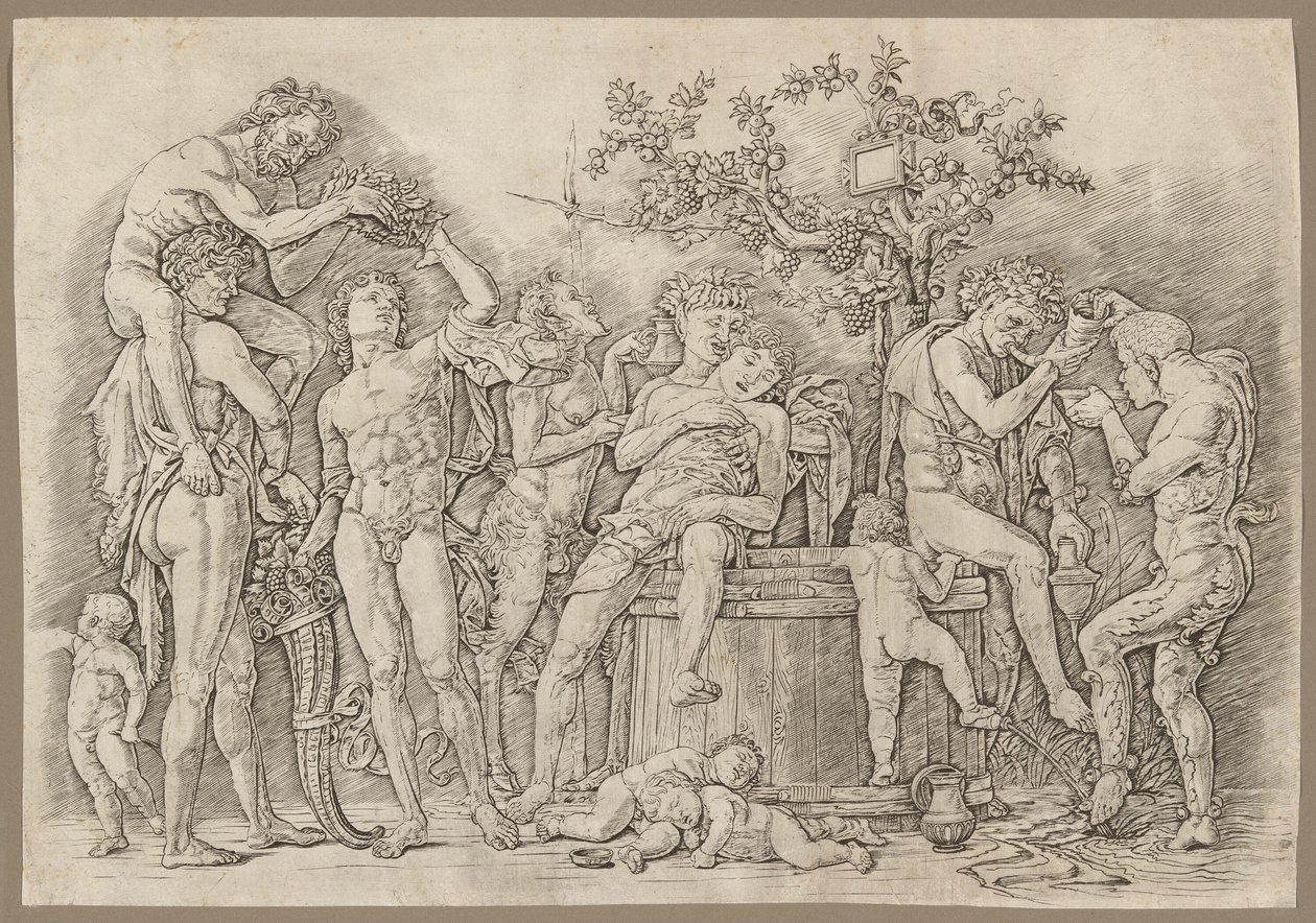 Bacchanal with a Wine Vat by Andrea Mantegna
