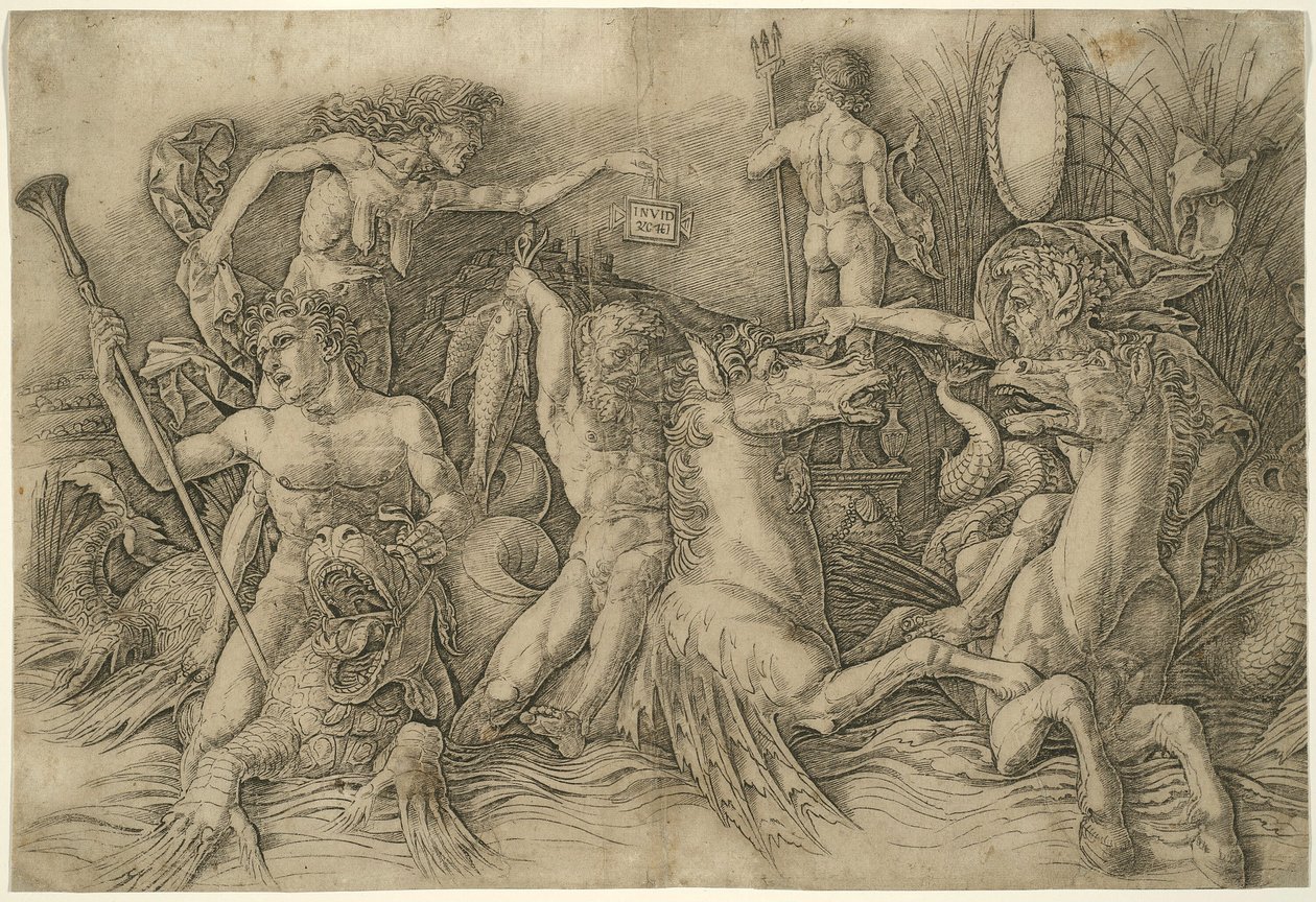 Battle of Sea-Gods, Left Half of a Frieze by Andrea Mantegna