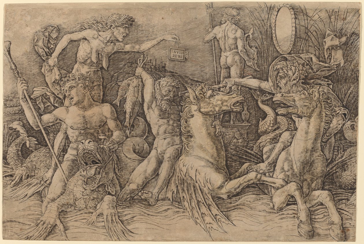 Battle of the Sea Gods (left half) by Andrea Mantegna