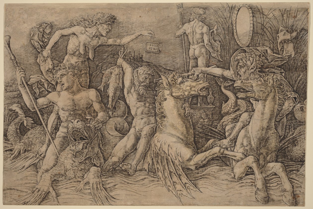 Battle of the Sea Gods (left half) by Andrea Mantegna