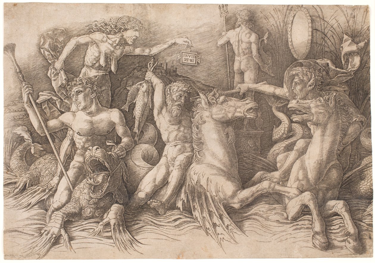 Battle of the Sea Gods, Left Half by Andrea Mantegna