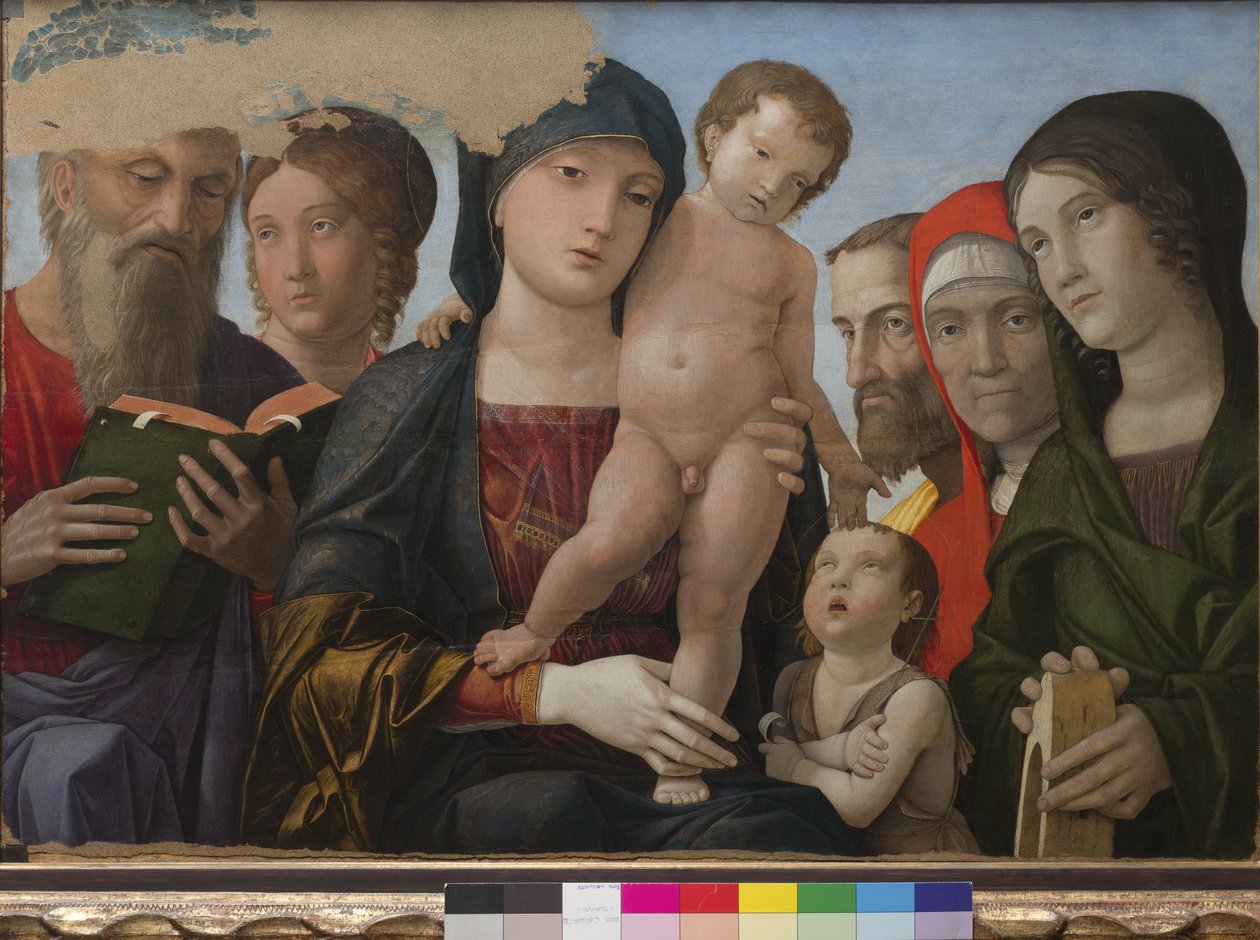 Madonna and Child, St John, St Catherine of Alexandria and Other Saints by Andrea Mantegna