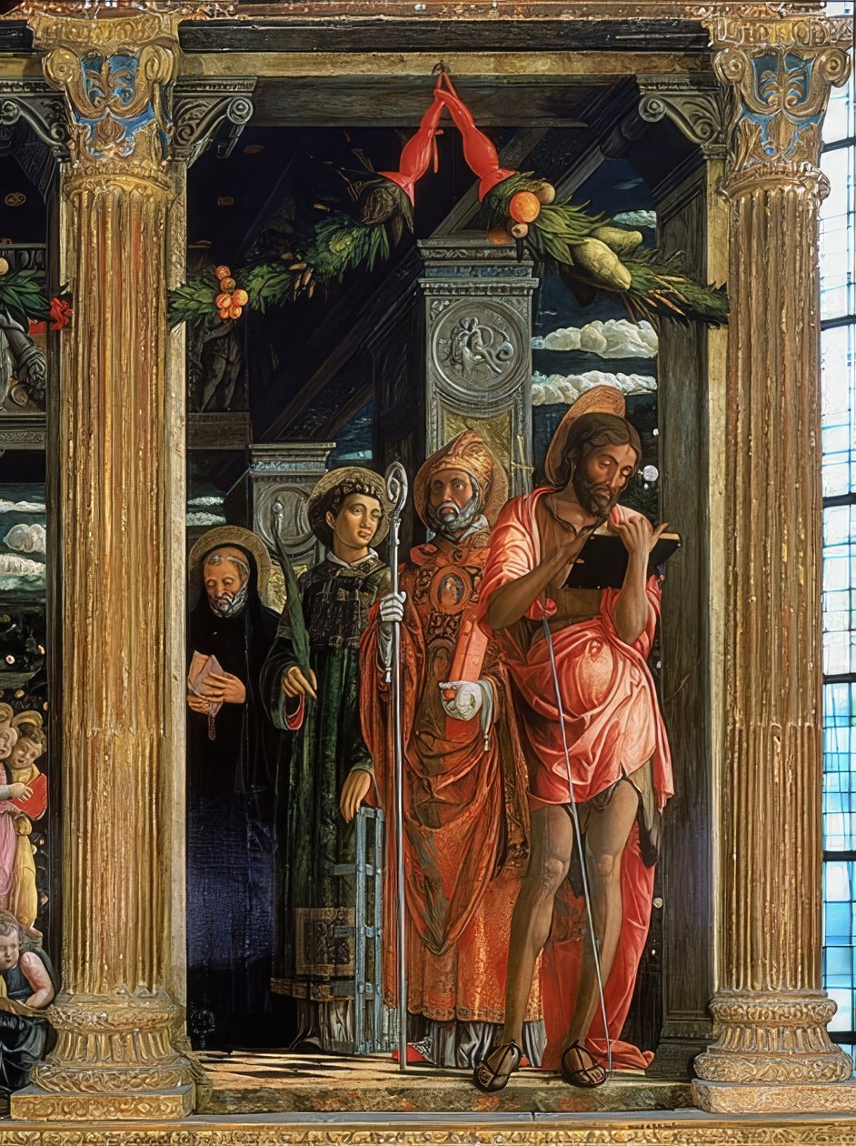 San Zeno Altarpiece. Right Side. (Detail) by Andrea Mantegna