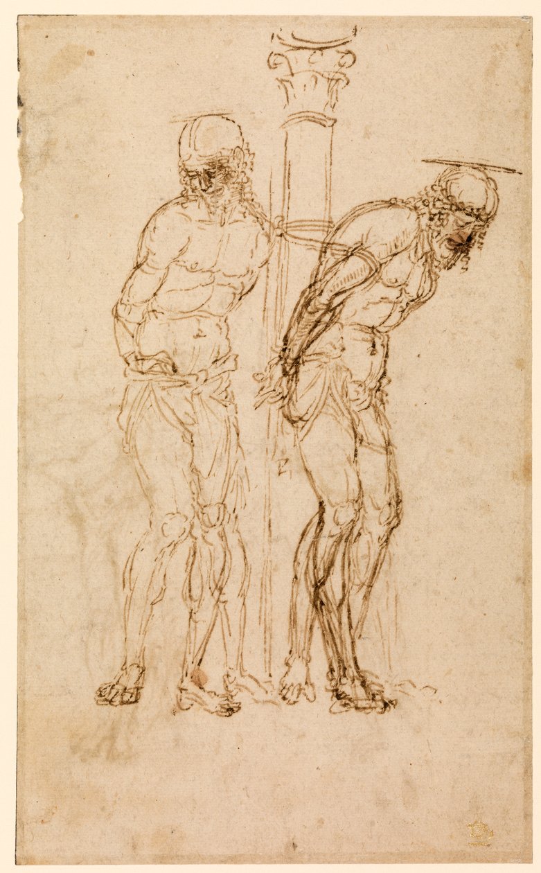 Studies for Christ at the Column (recto) (c.1460-65) by Andrea Mantegna