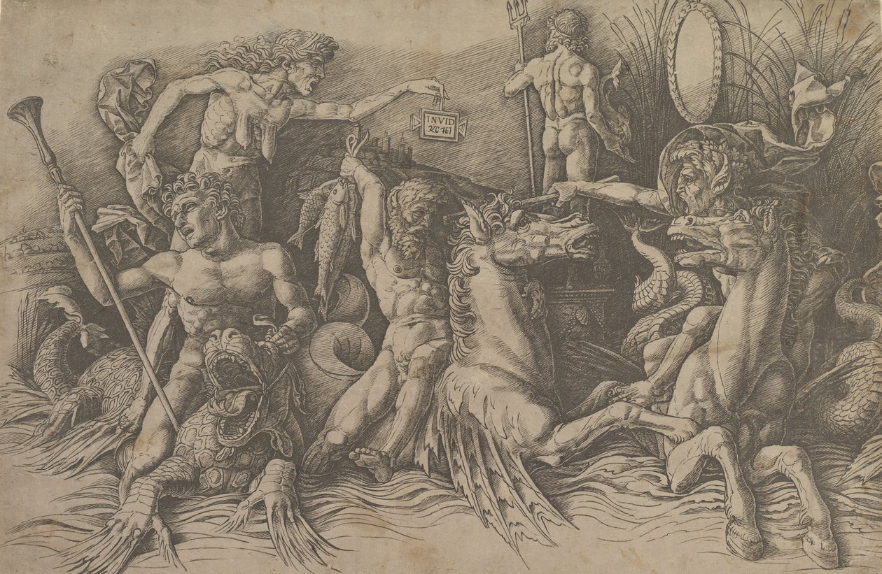 The Battle of the Sea Gods, Left Portion of a Frieze by Andrea Mantegna