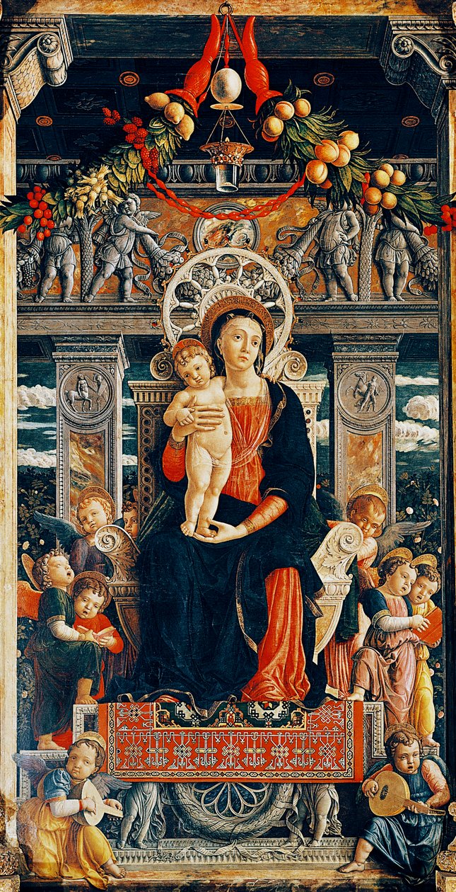 Virgin enthroned (detail) by Andrea Mantegna
