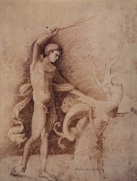 Young Man Fighting a Dragon by Andrea Mantegna
