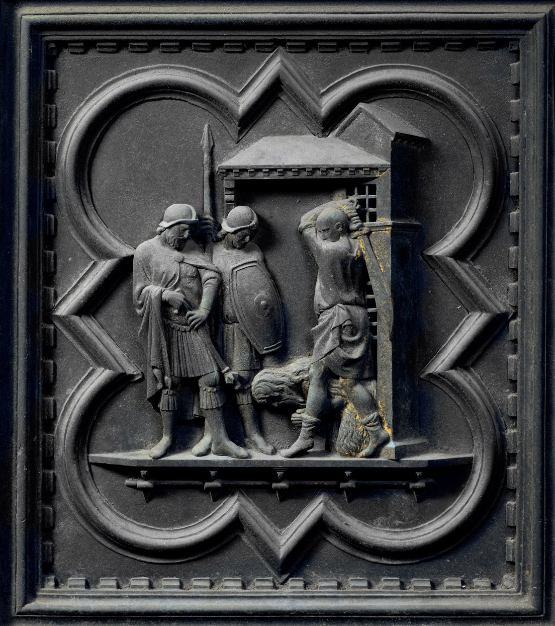 The Decapitation of St John the Baptist, sixteenth panel of the South Doors of the Baptistery of San Giovanni, 1336 by Andrea Pisano