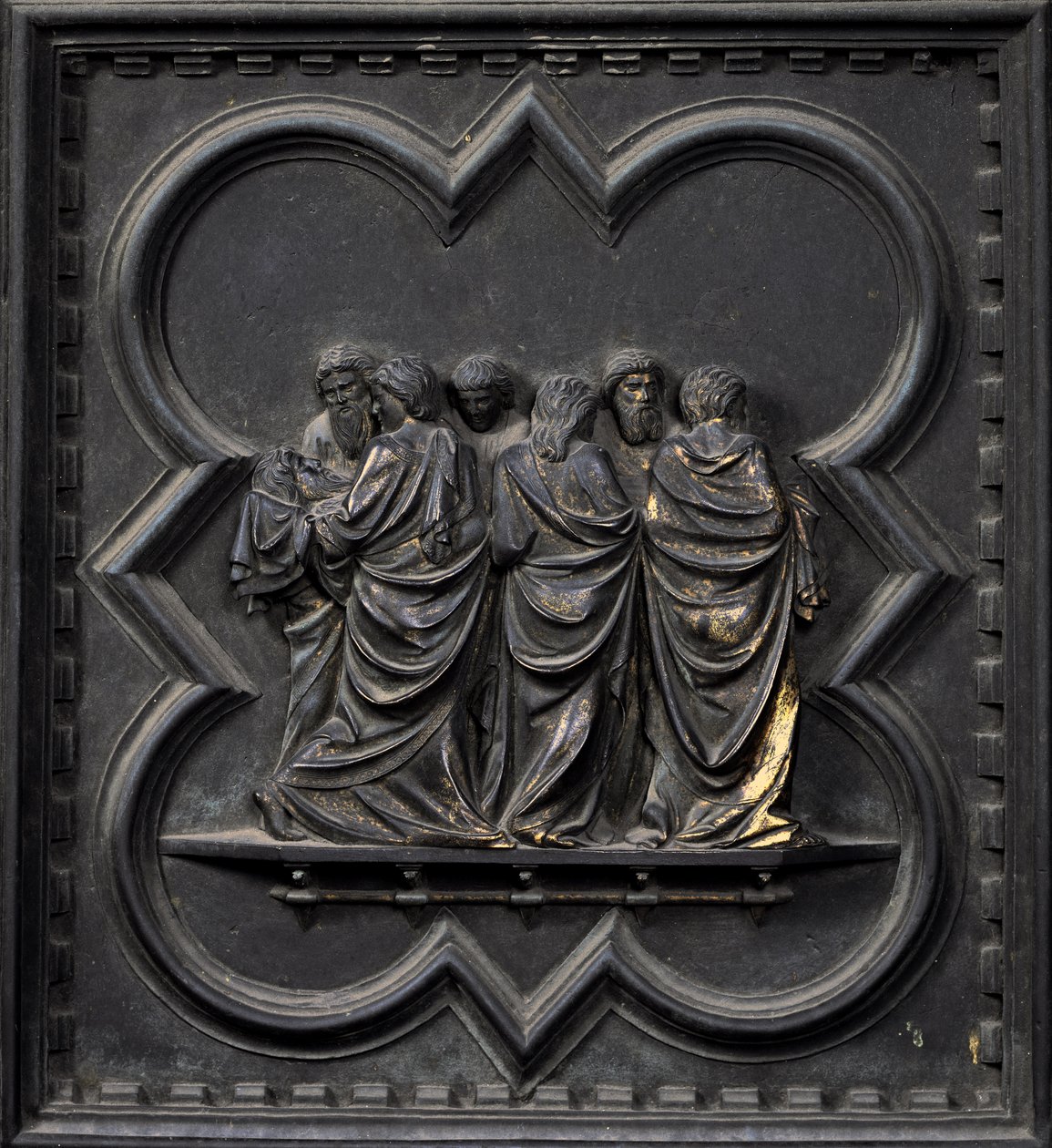 The Transportation of the Body of St John the Baptist, nineteenth panel of the South Doors of the Baptistery of San Giovanni, 1336 by Andrea Pisano