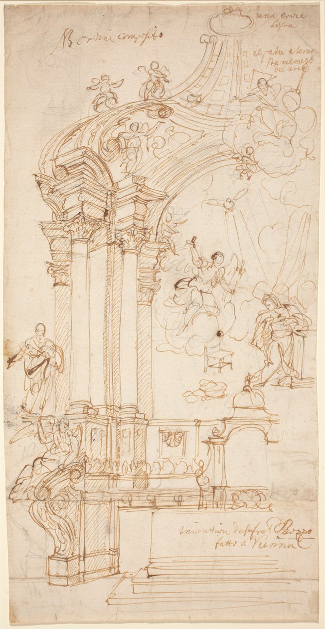 A Baldachin with a Painting of the Annunciation by Andrea Pozzo