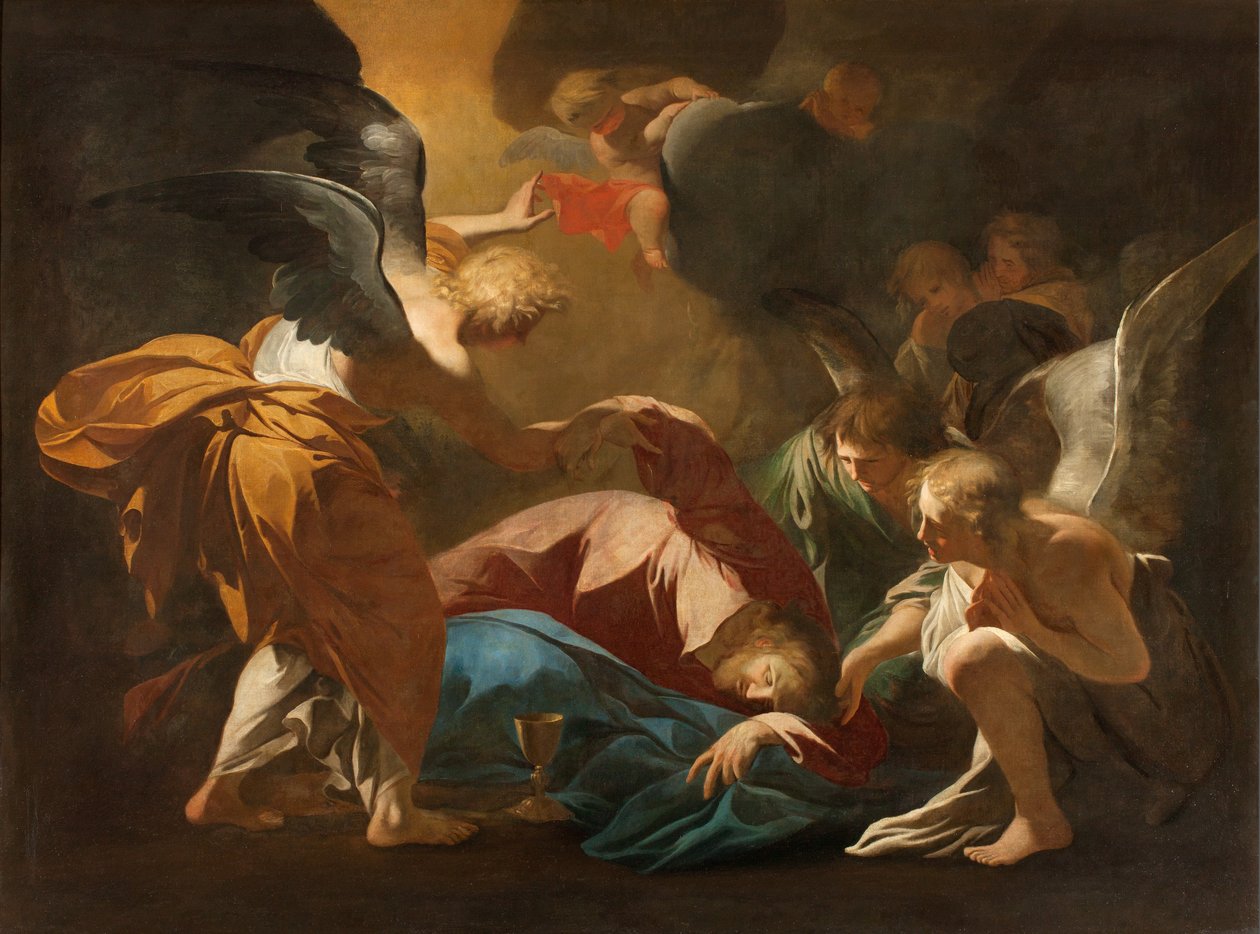 The Angels support Jesus in the Garden of Gethsemane by Andrea Pozzo
