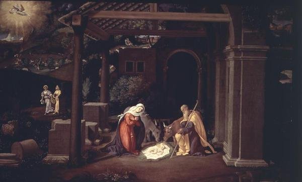 The Nativity and the Annunciation to the Shepherds by Andrea Previtali