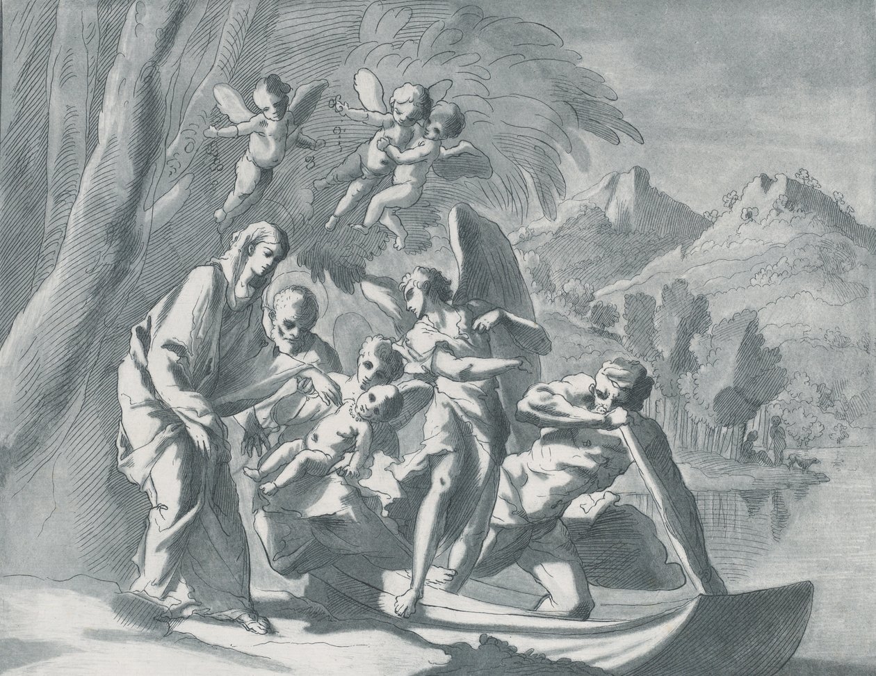 The Rest on the Flight into Egypt by Andrea Scacciati