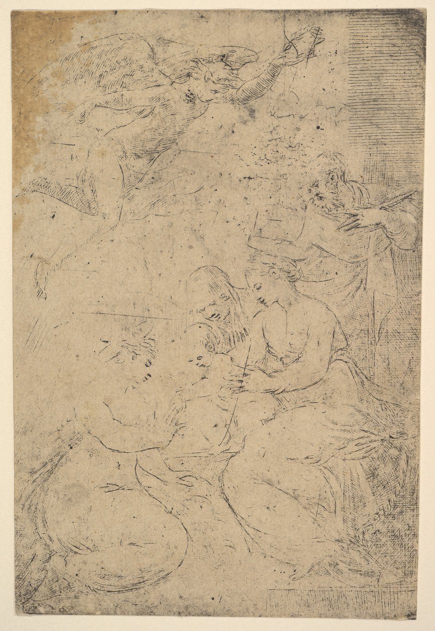The Mystic Marriage of Saint Catherine by Andrea Schiavone