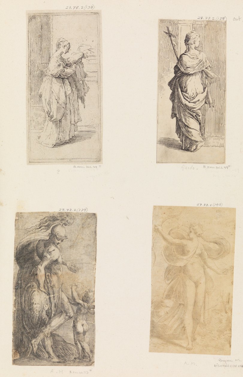 Two Women, Mars and Cupid, Diana, ca. 1536-38 by Andrea Schiavone